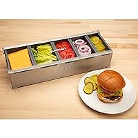 Cuisinart CPS-617A CPS-617 Condiment & Topping Station, Food Containers with Translucent Lid, 18-Piece