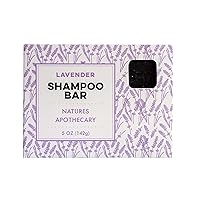 Nature's Apothecary Lavender Solid All-Natural Shampoo Bar, Handmade in USA with Plant Based Ingredients. Eco-Friendly, Vegan, Sulfate Free & Cruelty Free. All Hair Types, Large 5 oz. Bar.