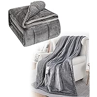 Uttermara Grey Weighted Blanket Queen Size 15lbs 60x80 inche and 2 in 1 Heated Weighted Blanket Grey 15lbs