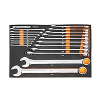 GEARWRENCH 19 Piece 12 Pt Long Pattern Combination SAE Wrench Set in Foam Storage Tray - GWMSCWL12SAE