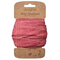 Coral Sand Dollar Headband for Women - Wide - Fabric Headband and Stretchy Hair Scarf - Coral, 1 Count (Pack of 1)