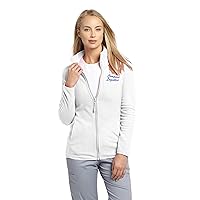 Custom Embroidered Polar Fleece Zip Front Sport Jacket by White Cross Scrubs (White,3XL)
