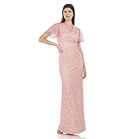 JS Collections Women's Winter Faux Wrap Mermaid Gown