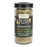 Frontier Co-op Pizza Seasoning, 1.04-Ounce Jar, Featuring Bell Pepper, Fennel Seed & Oregano, Great on Pasta and Salads