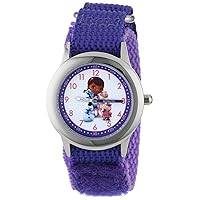 Disney Jr. Kids' Stainless Steel Time Teacher Analog Quartz Nylon Strap Watch