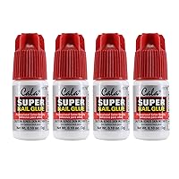 Super Nail Glue Professional Salon Quality | Quick and Strong Nail Liquid Adhesive (4 Bottles)
