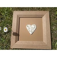Oak frame heart gold ceramic decor (20x20) cm.
