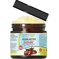 JOJOBA OIL BUTTER RAW VIRGIN UNREFINED for Face, Body, Hair. Dry Skin, Cracked Hands, Rosacea, Eczema, Psoriasis Rashes, Itchiness, Redness, Anti Aging 4 Fl. oz. - 120 ml by Botanical Beauty
