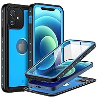 BEASTEK iPhone 12 Mini Waterproof Case, NRE Series Shockproof Dustproof Underwater IP68 with Built-in Screen Protector Anti-Scratch Protective Cover, for Apple iPhone 12 Mini (5.4'') (Blue)