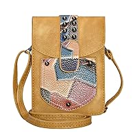 Women's Faux Leather Mobile Phone Shoulder Bag Crossbody Shoulder Bag Purse Women's Wallet Mobile Phone Bag Yellow, yellow