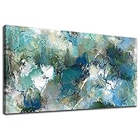 Abstract Canvas Wall Art - Green Blue Pictures for Wall Decor Aerial Canvas Perspective Abstract Vast Land and Ocean Painting Print Artwork for Living Room Bedroom Office Home Decor 20