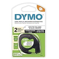 DYMO(R) LT 10697 Black-On-White Tape, 0.5in. x 13ft., 10697