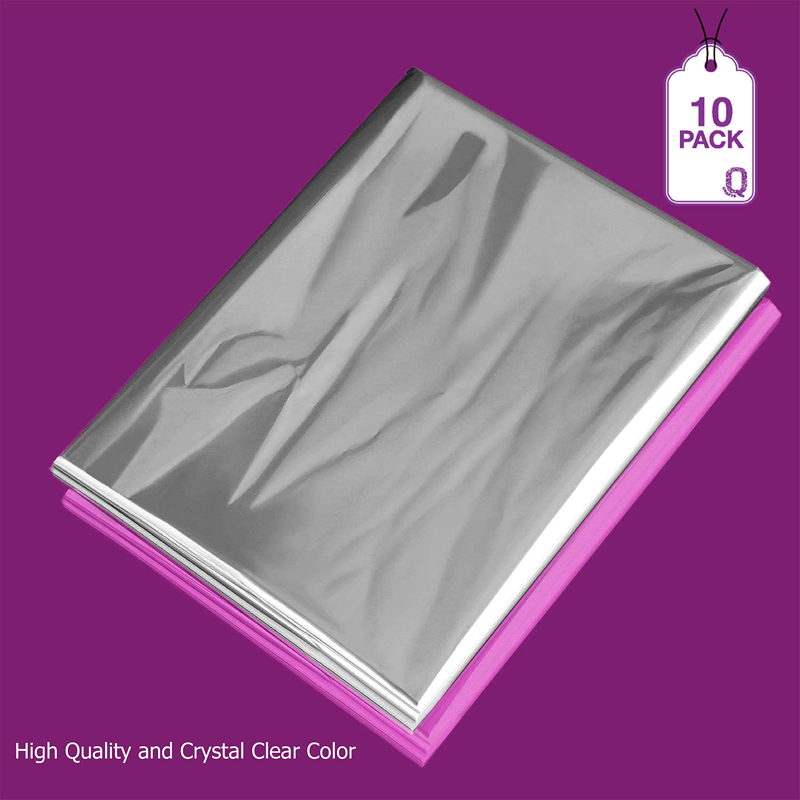 Purple Q Crafts Clear Basket Bags, 10 Pack Large Clear Cellophane Wrap for Baskets & Gifts 24