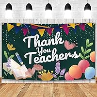 Thank You Teachers Banner 5.9x3.6FT Teacher Appreciation Week Backdrop Banner Decorations, Teachers Staffs Appreciation Week 2024 Banner Background Decorations (thanks-04)