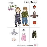 Simplicity Baby's Jacket, Vest, Hat, and Overalls Sewing Patterns, Sizes XXS-L
