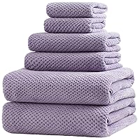 Extra Large Bath Towels Set for Bathroom 30x60 Inches Super Soft Light Weight Quick Dry Microfiber Shower Towels (Lavender,6 Piece)