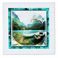 3dRose qs_31487_1 Boating at The Lake-Quilt Square, 10 by 10-Inch