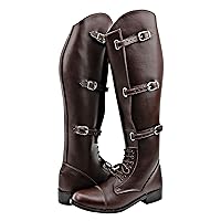 Men's Man MB-1 Fashion Stylish Motorcycle Riding Leather Tall Knee High Boots Color Brown