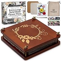 Premium Extra Large Wooden Flower Press Kit for Adults - Solid Maple Wood Flower Pressing Kit for Adults with Storage Bag - Plant Preservation Kit - 10 Layers - DIY Arts and Craft Kit