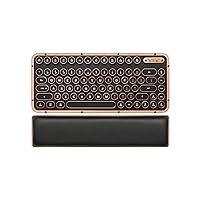 Azio Retro Compact Keyboard (Artisan) - Bluetooth Wireless/USB Wired Vintage Backlit Leather Mechanical Keyboard with Arm Rest for Mac and PC (MK-RCK-L-03-US)