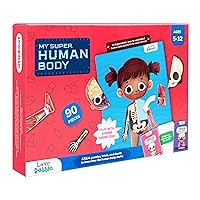 Body Explorer Puzzle Kit! My Super Human Body: Learn Anatomy with 5 Charts, Trivia Cards & Magnetic Jigsaw Puzzle Educational Toys Games & Puzzles for Children Birthday Gift for Kids by LoveDabble