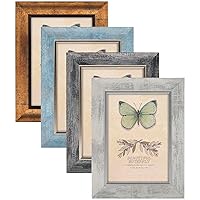 XUANLUO 5x7 Picture Frames Set of 4 Rustic Retro Photo Frame with Tempered Glass Wall Mount and Tabletop Display Family Friends Wedding Gift