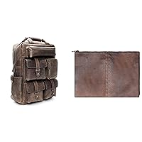 LUXEORIA Leather Backpack with Laptop Sleeve, Perfect Gifting combo for Men and Women