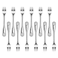 New Star Foodservice 58321 Shell Pattern, 18/0 Stainless Steel, Oyster Fork, 6-Inch, Set of 12