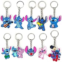 Cartoon Keychain, Cute Silicone Key Chain for Party Favors Gift (10pcs cartoon)