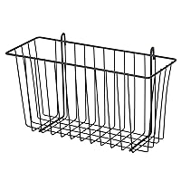 Honey-Can-Do SHF-04052 Steel Wire Accessory Basket, Black, 13.39L x 5W x 7.6H