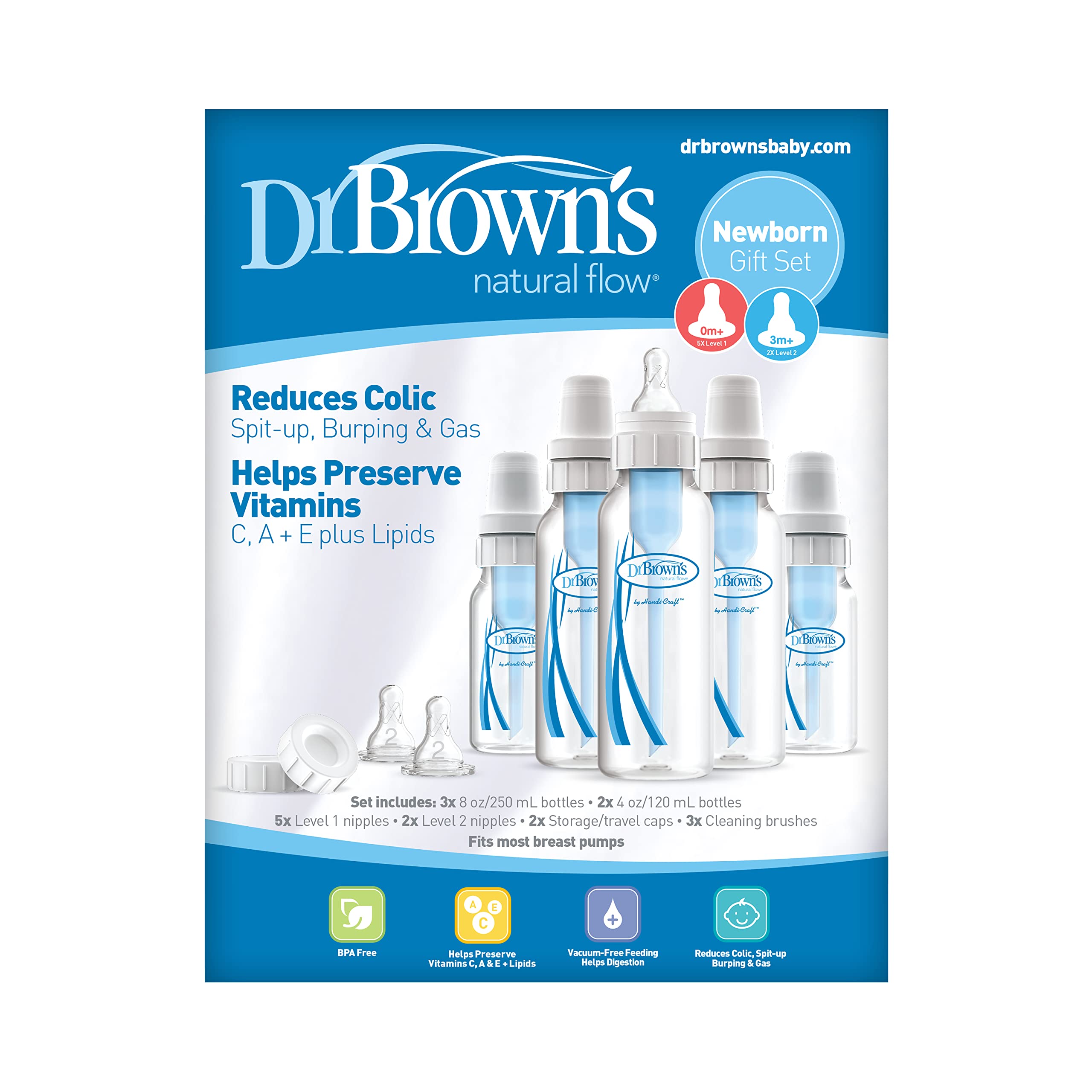 Dr. Brown’s Natural Flow® Anti-Colic Newborn Baby Bottle Gift Set