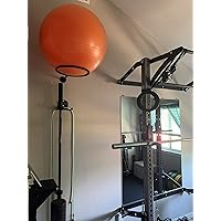Dara Giants LLC Bubble Ring Steel XL Exercise Ball Display - Extra Large Wall Mount Metal Ring for Stability Ball - Large Yoga Ball Holder 13 inch Diameter Gun Metal Grey