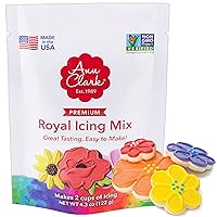 Ann Clark Premium Royal Icing Mix, Cookie Icing Liquid Just Add Powdered Sugar 4.3-oz. Pouch Makes 2 Cups White Icing
