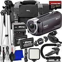 Ultimaxx Advanced Sony HDR-CX405 HD Handycam Bundle - Includes: 64GB Extreme Pro microSDXC, 2x Replacement Batteries, Lightweight Tripod, Tabletop Tripod, LED Video Light Kit & Much More (23pc Bundle)