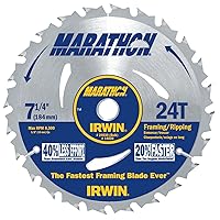 (60 Pack) Irwin 24030 Marathon 7-1/4-Inch 24 Tooth ATB Framing and Ripping Saw Blade with 5/8-Inch and Diamond Knockout Arbor