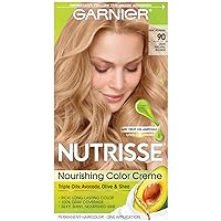 Garnier Nutrisse Nourishing Hair Color Creme, 90 Light Natural Blonde (Macadamia) (Packaging May Vary)