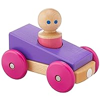 3 Piece Tegu Magnetic Racer Building Block Set, Purple