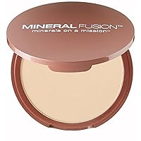 Mineral Fusion Pressed Powder Foundation, Warm 3 - Med/Tan Skin w/Yellowish Undertones, Age Defying Foundation Makeup with Matte Finish, Talc Free Face Powder, Hypoallergenic, Cruelty-Free, 0.32 Oz
