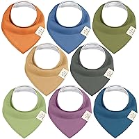 KeaBabies 8-Pack Organic Baby Bandana Drool Bibs - Stylish Unisex Bandana Bibs, Super Absorbent Bandana Drool Bibs, Gentle Teething Bibs for Infants, Organic Cotton Baby Bib (Cruise)