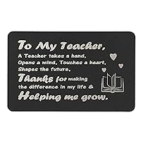 Dreambell Anodized Aluminum Black Personalized Custom Photo Text Engraving To My Teacher Metal Wallet Mini Love Insert Message Note Card