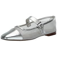 Sam Edelman Women's Miranda Mary Jane Flat, Soft Silver, 6.5