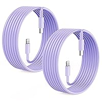 2Pack Purple Fast Charger Cable 10ft [Apple MFi Certified], USB Type C to Lightning Cable 10 Foot for Apple iPhone 14/13/12 Pro XR XS Max X 8 Plus