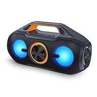 ION AquaSport Max Waterproof 60W Portable Bluetooth Party Speaker with Lights, Battery, Built-in Microphone, Radio and AUX Input