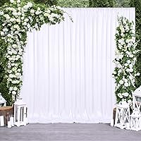 10x10FT White Backdrop Curtain for Parties Wedding White Photo Backdrop Curtains Drapes Fabric for Baby Shower Party Photoshoot Background Decorations
