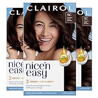 Clairol Nice'n Easy Permanent Hair Dye, 5C Medium Cool Brown Hair Color, Pack of 3