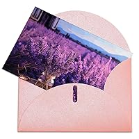 Greeting Cards with Envelopes Blank Greeting Card Romantic Lavender Thank You Card Note Cards for Party Folding Blank Card for Birthday Blank Greeting Note Cards Invitations Card 8