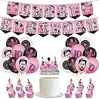 Birthday Party Supplies Soccer Star For Messi Birthday Banner - Cake Topper - 24 Cupcake Toppers - 16 Balloons