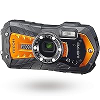 Ricoh WG-70 Black Waterproof Digital Camera 16MP (Orange) (Intenational Model)