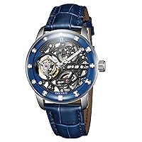 Top Brand Luxury Hollow Waterproof Mechanical Watch Gent Genuine Leather Sapphire Glass Tourbillon Manual-Wind Men Watches IM-SK-B-TB