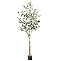 Tall Faux Olive Tree，6Ft(72in) Realistic Texture Potted Silk Artificial Olive Tree， Fake Olive Trees Indoor Outdoor for Home Office Living Room Bedroom Foyer Porch Decor.